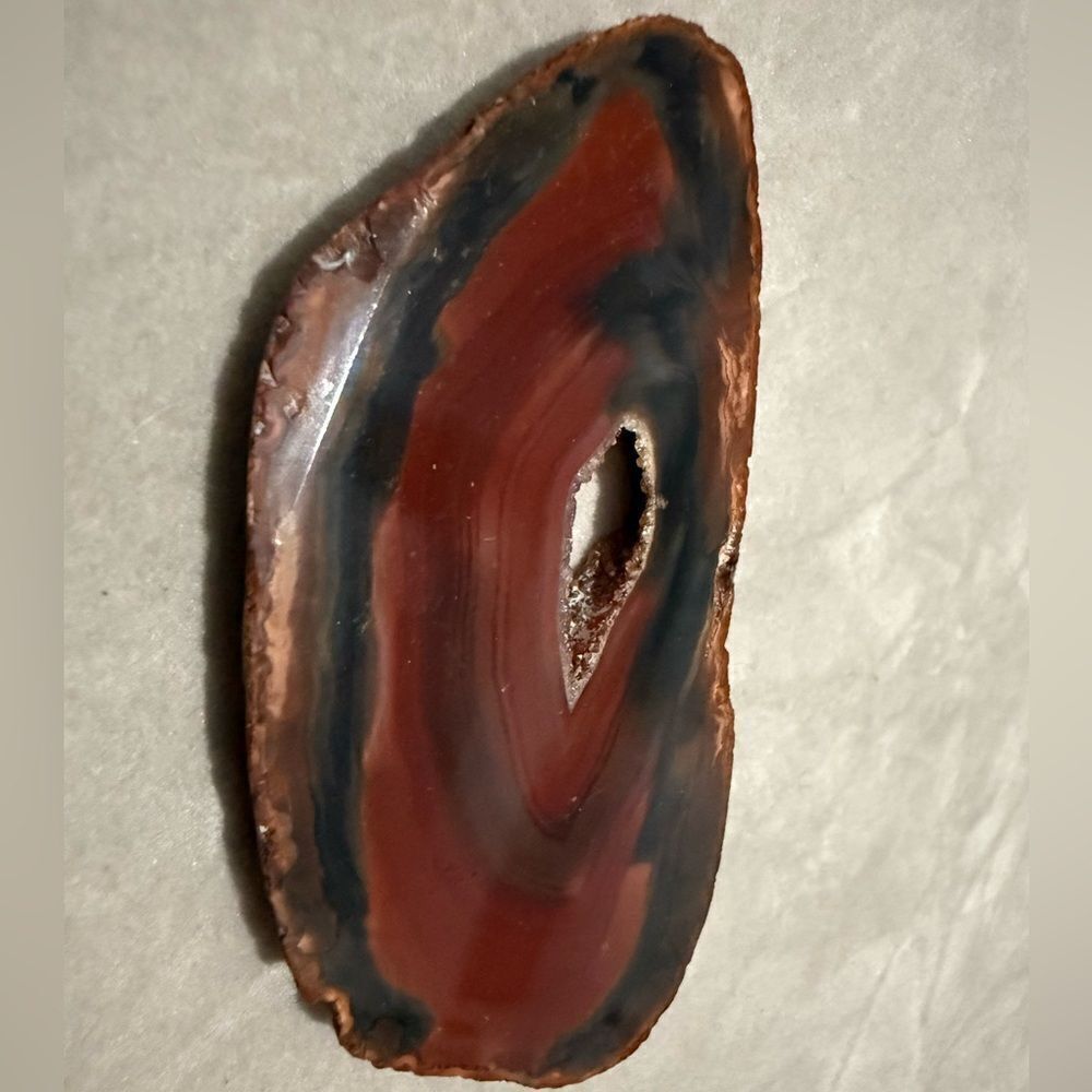 Polished Agate Slice – Natural Crystal Geode with Red & Black Bands - Picture 6 of 17